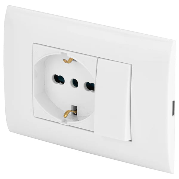 Placca Premont. Frutto 10-16A + Frutto Deviatore PolyPool per Impianti Elettrici Placca Premont. Frutto 10-16A + Frutto Deviatore PolyPool per Impianti Elettrici